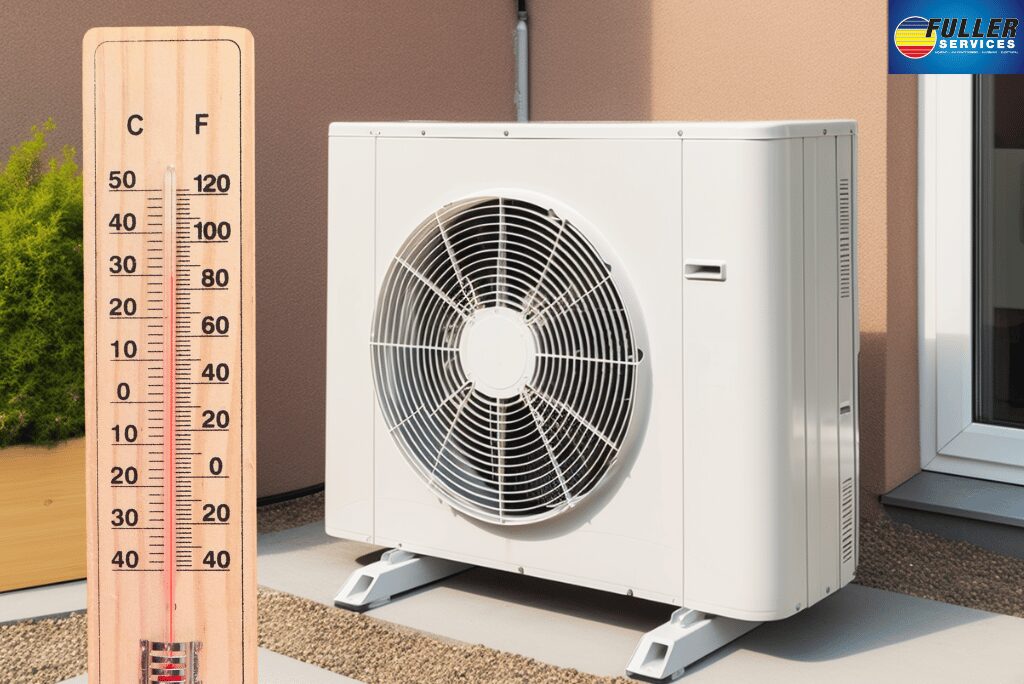HVAC unit with rising thermometer showing 90 degrees in Florence Alabama